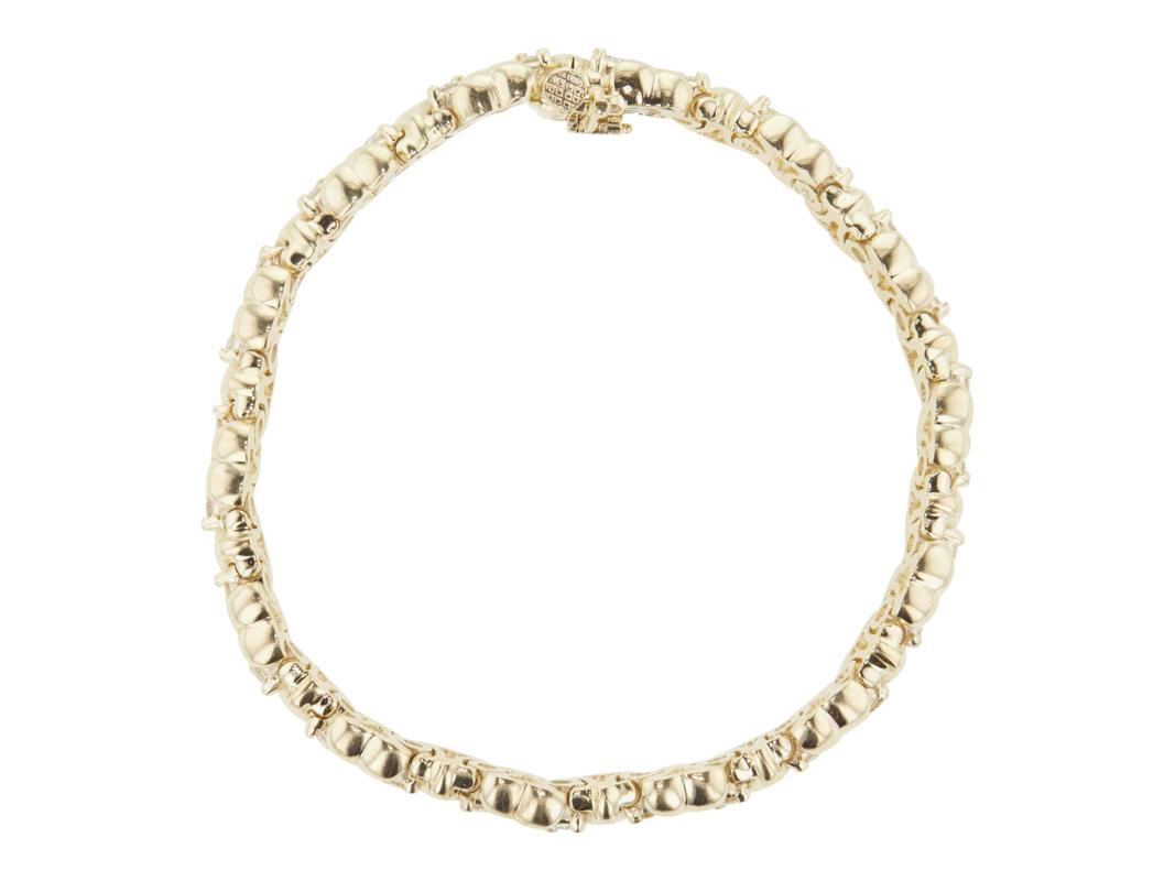 Vintage 14K Yellow Gold Tennis Bracelet with 1 Carat Round H-VS Diamonds