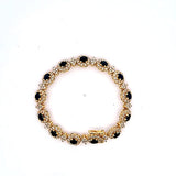 2.71 Carat Oval Shape Sapphire 14 Karat Yellow Gold Gemstone Bracelet