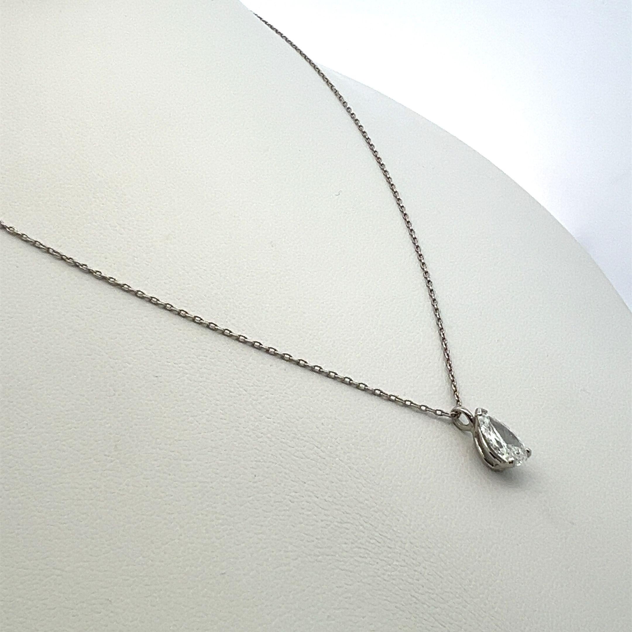 Tiffany & Co Platinum Necklace & Earring Set 1.76ct Pear & Round G VS1 Diamonds