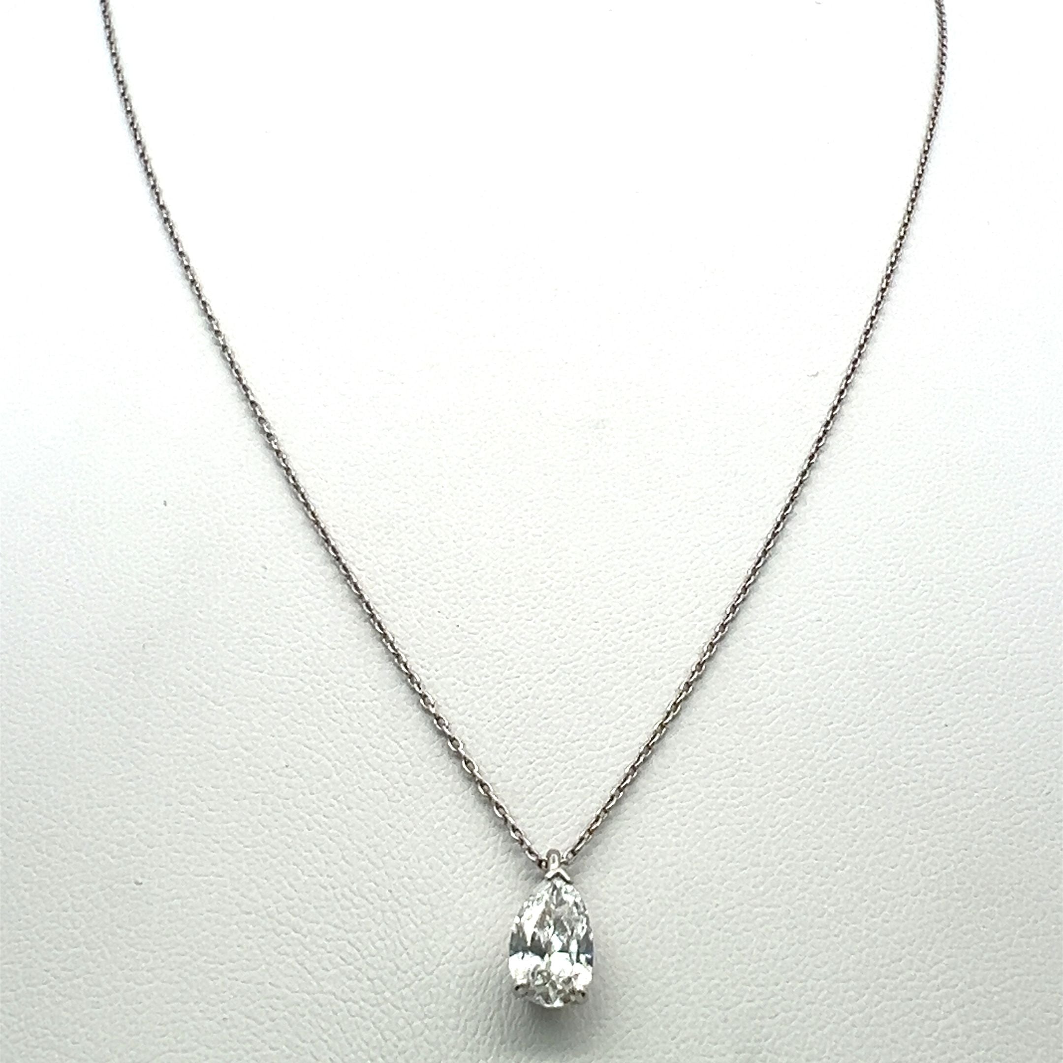 Tiffany & Co 1.76 Carat Diamond Platinum Necklace Pendant and Stud Earrings