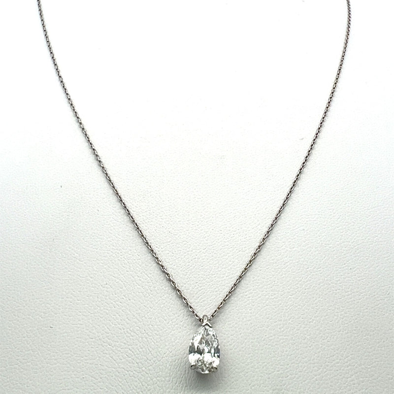 Tiffany & Co 1.76 Carat Diamond Platinum Necklace Pendant and Stud Earrings