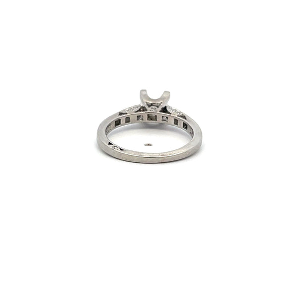 Tacori 0.24 Carat Princess and Round Diamond Platinum Semi Mount Ring