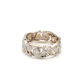 0.18 Carat Round Brilliant H SI1 Diamond 14 Karat White Gold Band Ring