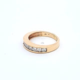0.45 Carat Round Brilliant G VS1 Diamond 14 Karat Yellow Gold Band Ring