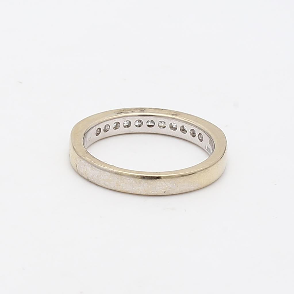 0.55 Carat Princess Cut G SI1 Diamond 14K Yellow Gold Band Ring