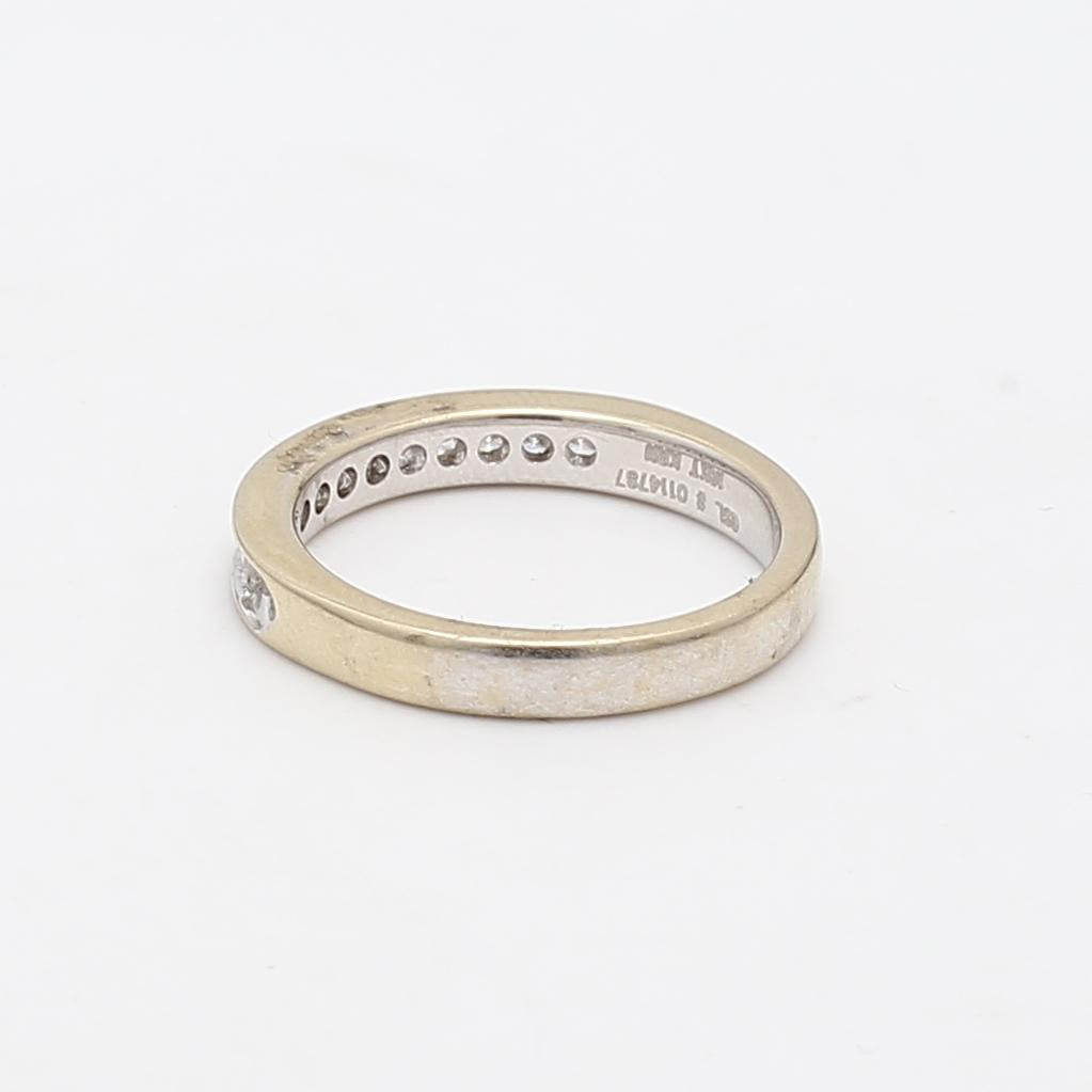 0.55 Carat Princess Cut G SI1 Diamond 14K Yellow Gold Band Ring