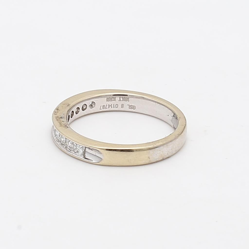 0.55 Carat Princess Cut G SI1 Diamond 14K Yellow Gold Band Ring