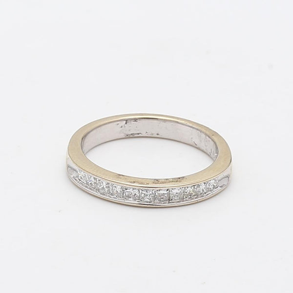 0.55 Carat Princess Cut G SI1 Diamond 14K Yellow Gold Band Ring