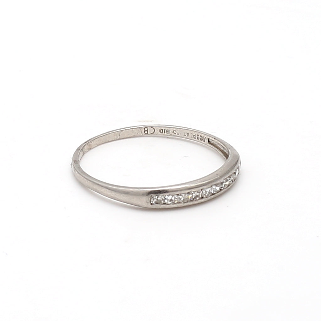 0.20 Carat Round Brilliant H I1 Diamond White Platinum Band Ring