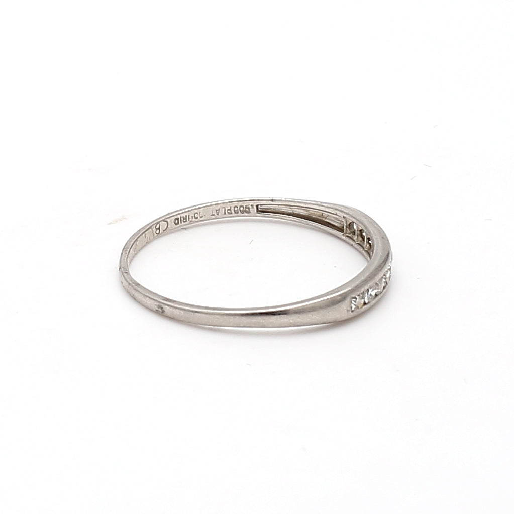 0.20 Carat Round Brilliant H I1 Diamond White Platinum Band Ring