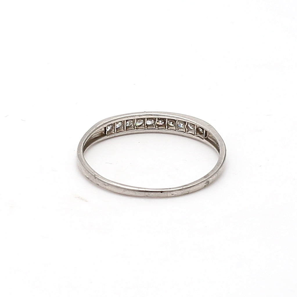 0.20 Carat Round Brilliant H I1 Diamond White Platinum Band Ring