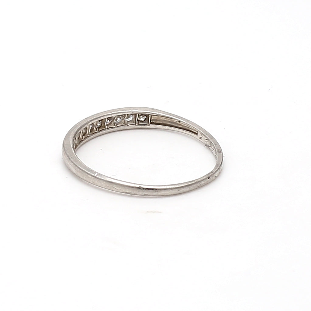 0.20 Carat Round Brilliant H I1 Diamond White Platinum Band Ring
