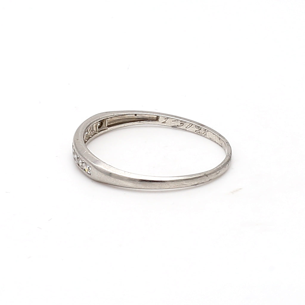 0.20 Carat Round Brilliant H I1 Diamond White Platinum Band Ring