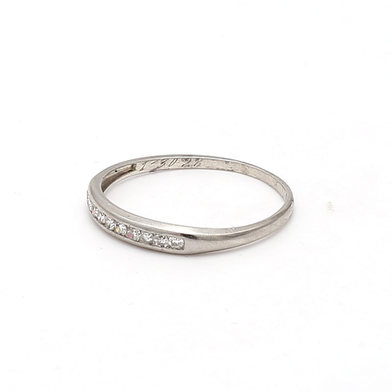 0.20 Carat Round Brilliant H I1 Diamond White Platinum Band Ring