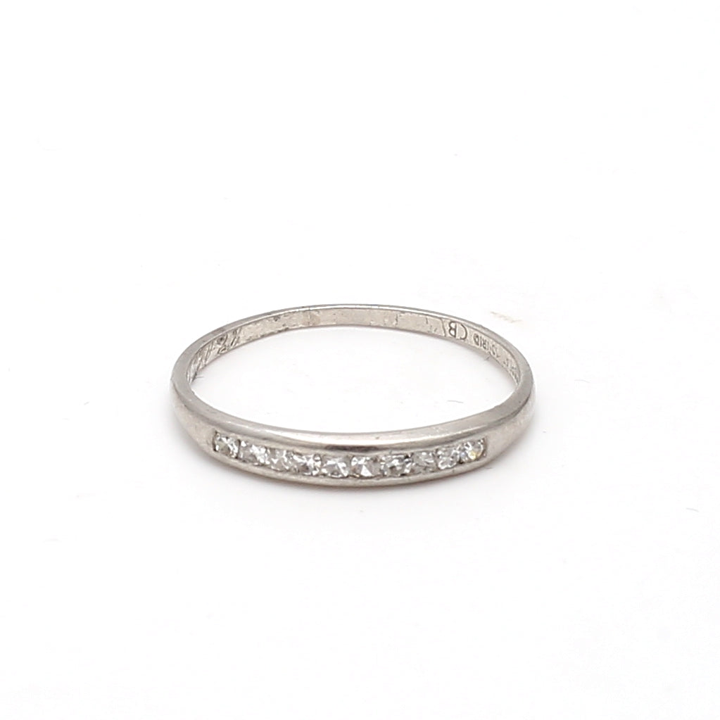0.20 Carat Round Brilliant H I1 Diamond White Platinum Band Ring