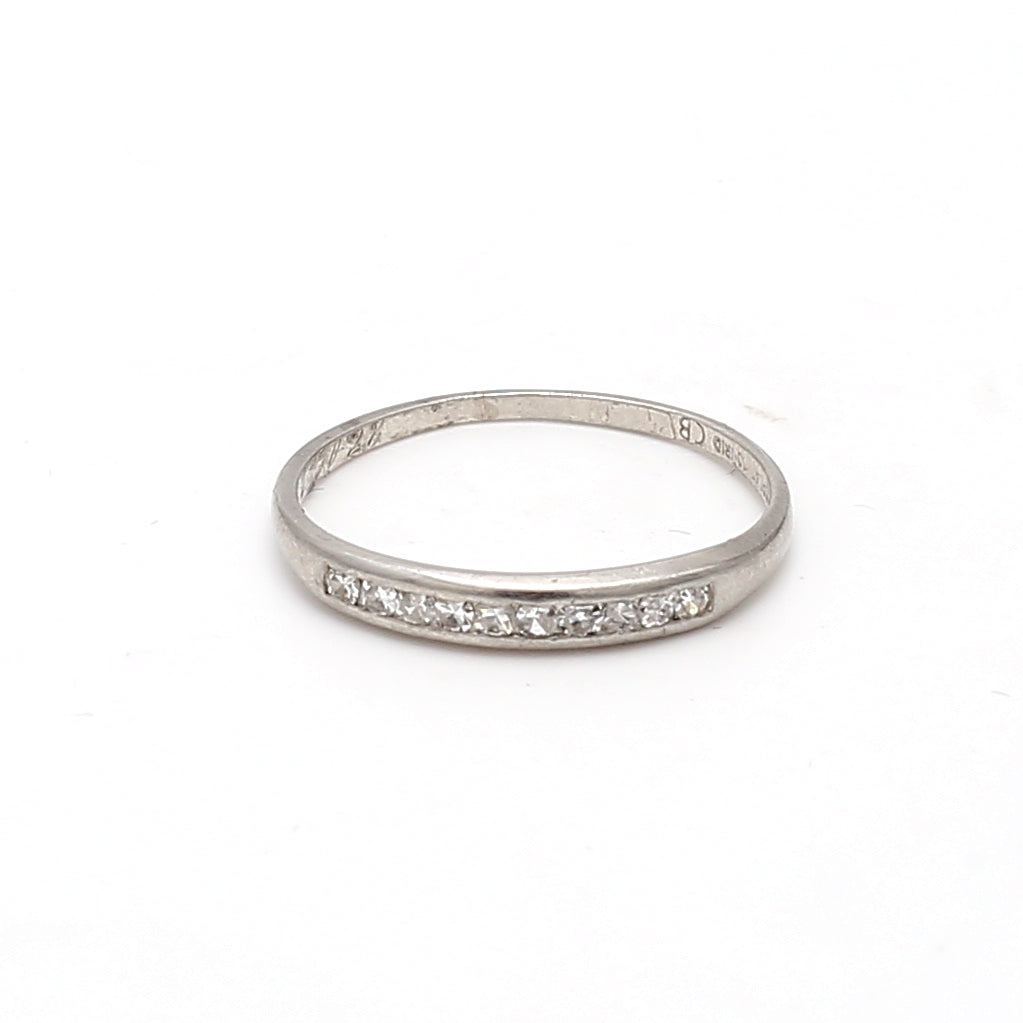0.20 Carat Round Brilliant H I1 Diamond White Platinum Band Ring