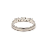 0.60 Carat Princess Cut H SI1 Diamond White Platinum Band Ring