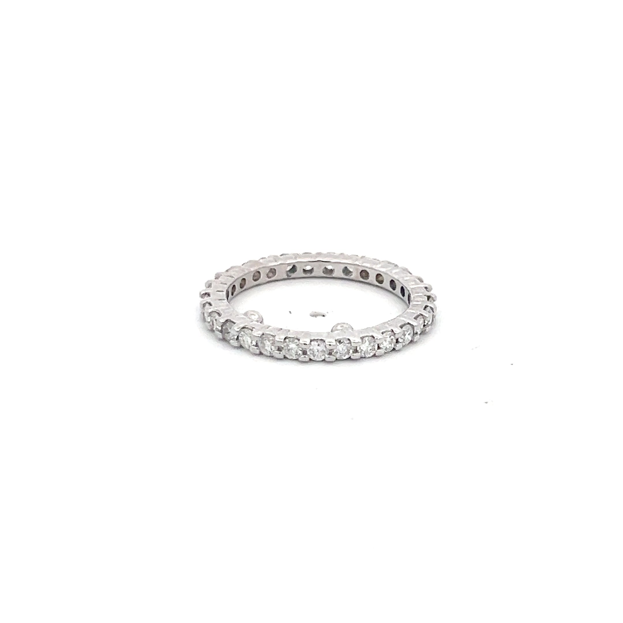 0.56 Carat Round Brilliant H VS1 Diamond Platinum Eternity Band Ring