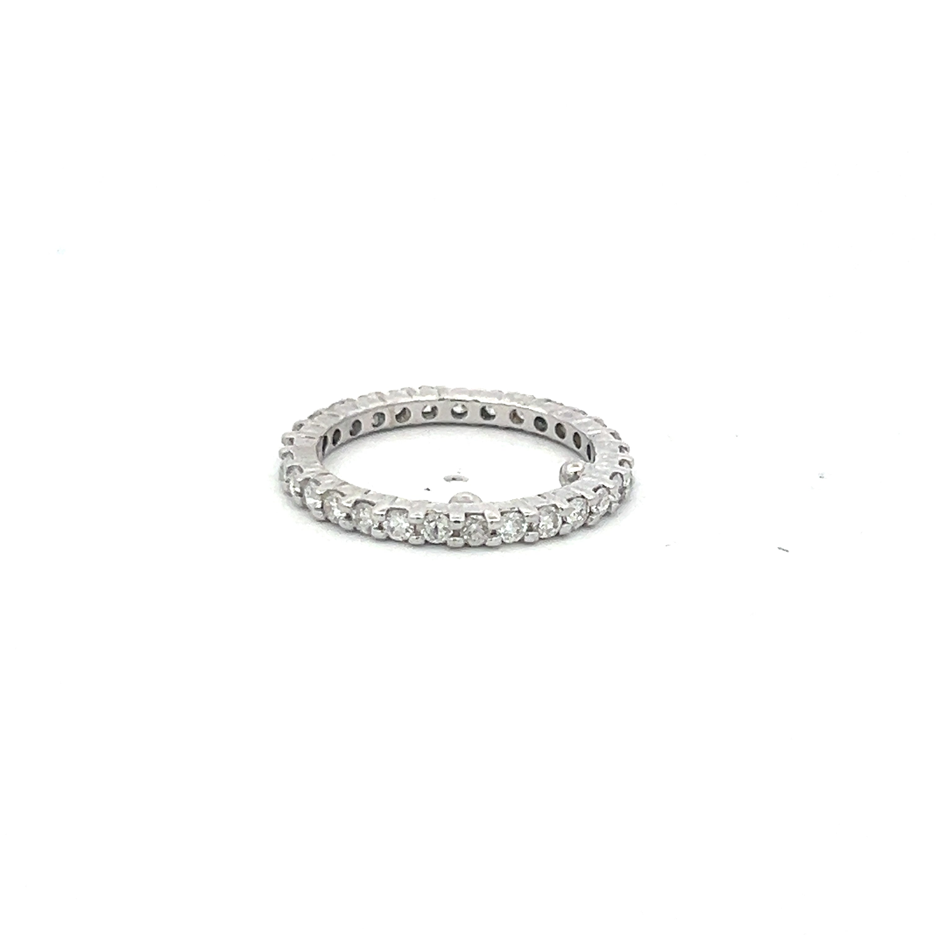 0.56 Carat Round Brilliant H VS1 Diamond Platinum Eternity Band Ring