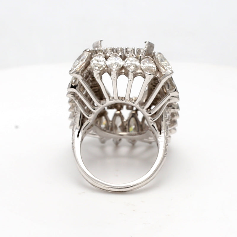 8.22 Carat Marquis Shape I-VS2 Diamond Platinum Semi Mount Ring
