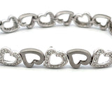 0.76 Carat Round Brilliant I SI1 Diamond 18 Karat White Gold Link Bracelet