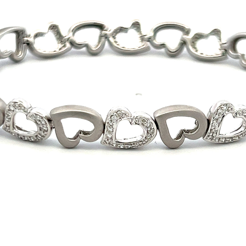 0.76 Carat Round Brilliant I SI1 Diamond 18 Karat White Gold Link Bracelet