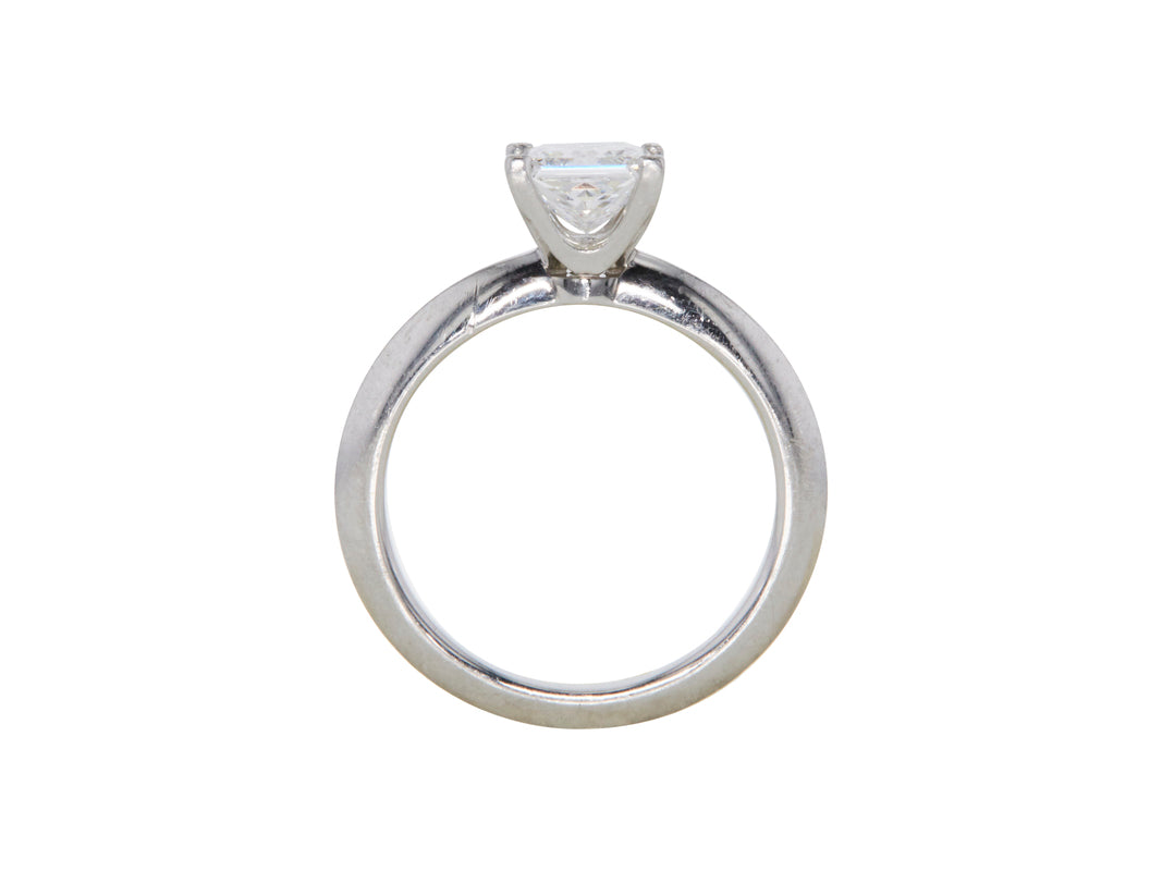 Tiffany and Co 0.64 Carat Princess Cut F-VVS1 Diamond Platinum Engagement Ring