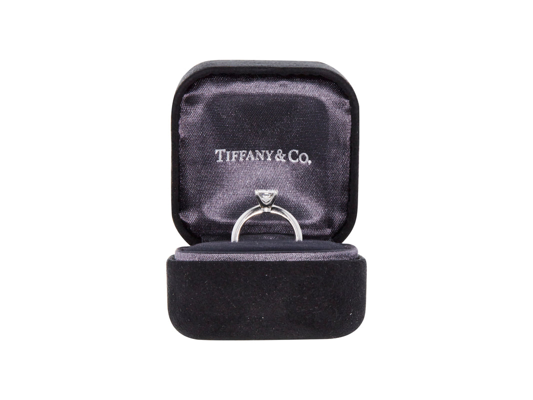 Tiffany and Co 0.64 Carat Princess Cut F-VVS1 Diamond Platinum Engagement Ring