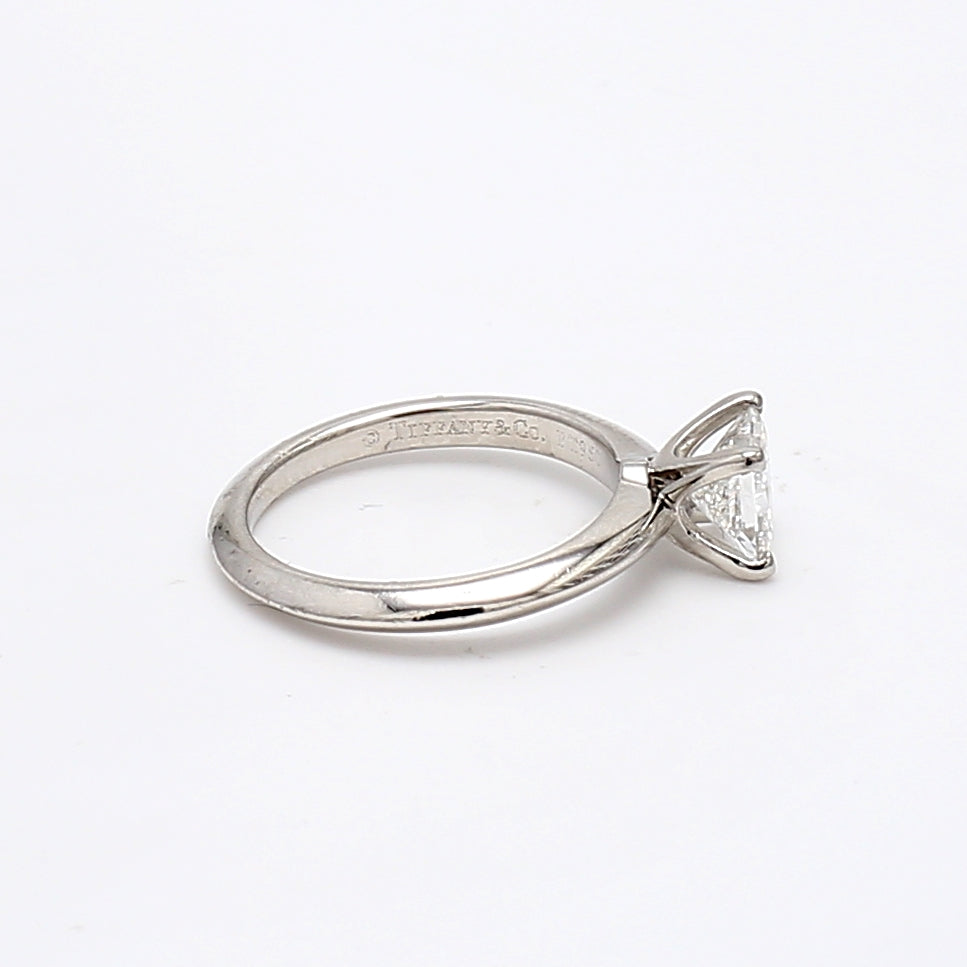 Tiffany and Co 0.64 Carat Princess Cut F-VVS1 Diamond Platinum Engagement Ring