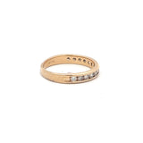 0.60 Carat Round Brilliant H SI1 Diamond 10 Karat Yellow Gold Band Ring