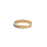 0.60 Carat Round Brilliant H SI1 Diamond 10 Karat Yellow Gold Band Ring