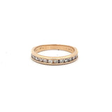 0.60 Carat Round Brilliant H SI1 Diamond 10 Karat Yellow Gold Band Ring