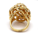 5.02 Carat Round Brilliant Diamond 14 Karat Yellow Gold Cocktail Ring