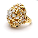 5.02 Carat Round Brilliant Diamond 14 Karat Yellow Gold Cocktail Ring