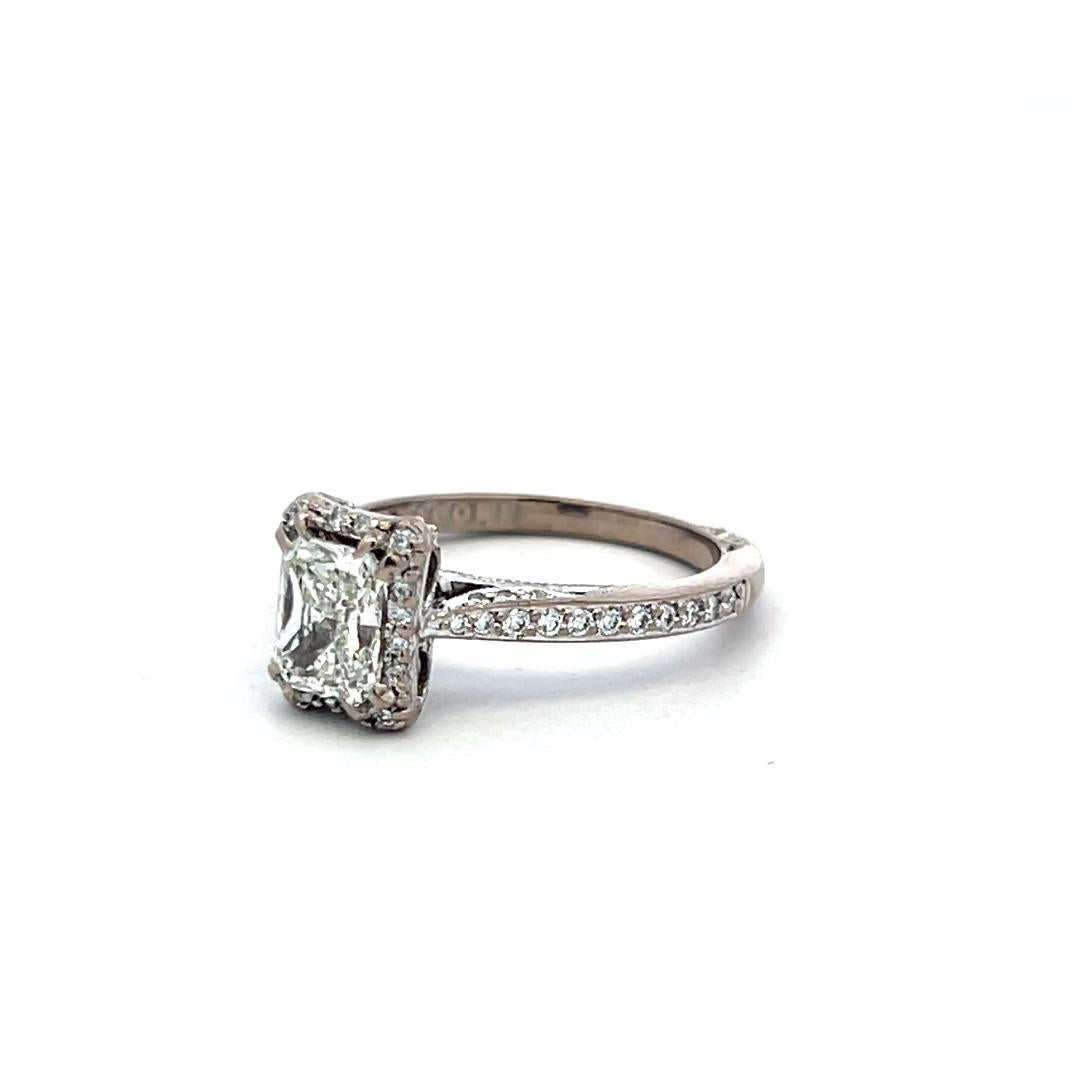 Tacori 18K WG Engagement Ring & Band 0.9ct Lab-Grown and 0.5ct Natural Diamonds