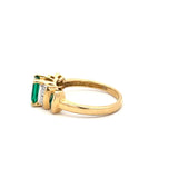 1.22 Carat Emerald Cut Emerald 14 Karat Two Tone Gold Gems Stone Ring