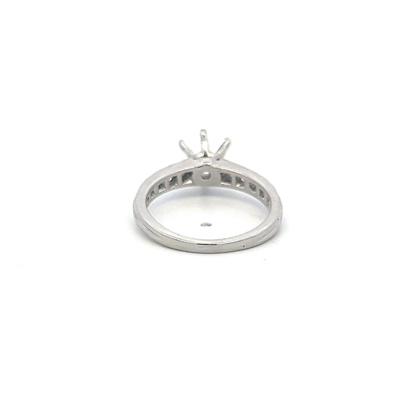 Tiffany & Co 0.56 Carat Round Brilliant F VS Diamond Platinum Semi Mount Ring