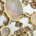 Tiffany & Co 2.80 Carat Old European Cut Diamond 18K Gold-Plat Opal Pendant