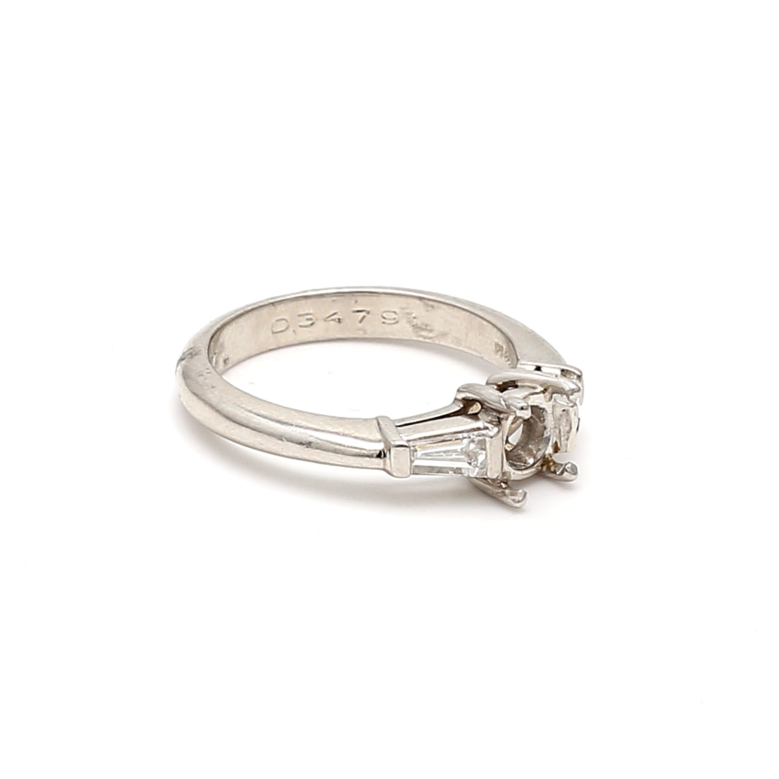 Tiffany & Co 0.30 Carat Tapered Baguette Shape Diamond Platinum Semi Mount Ring