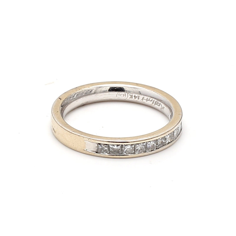 1.10 Carat Princess Cut H VS2 Diamond 14 Karat White Gold Band Ring