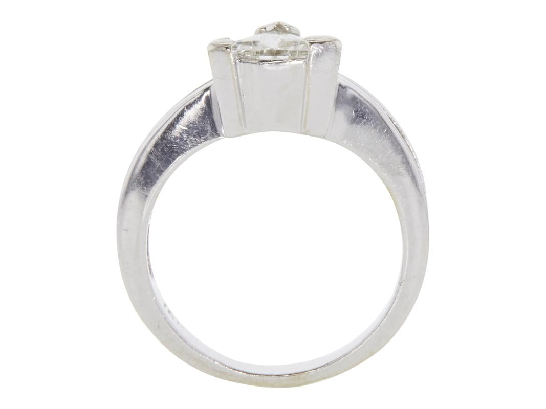 1.16ct Baguette & Triangular Diamond Engagement Ring in 18K White Gold