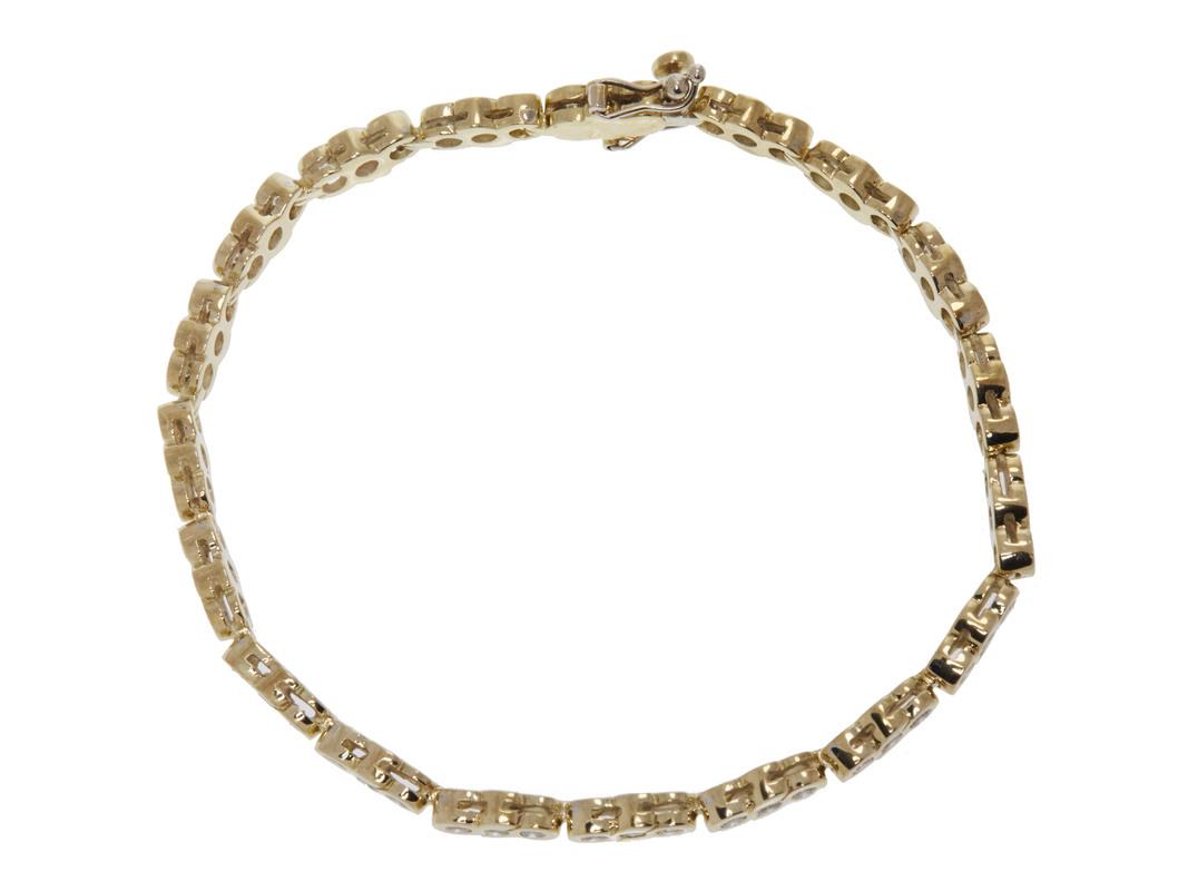 1.11ct Round Diamond Tennis Bracelet in 14K Yellow Gold Vintage Estate