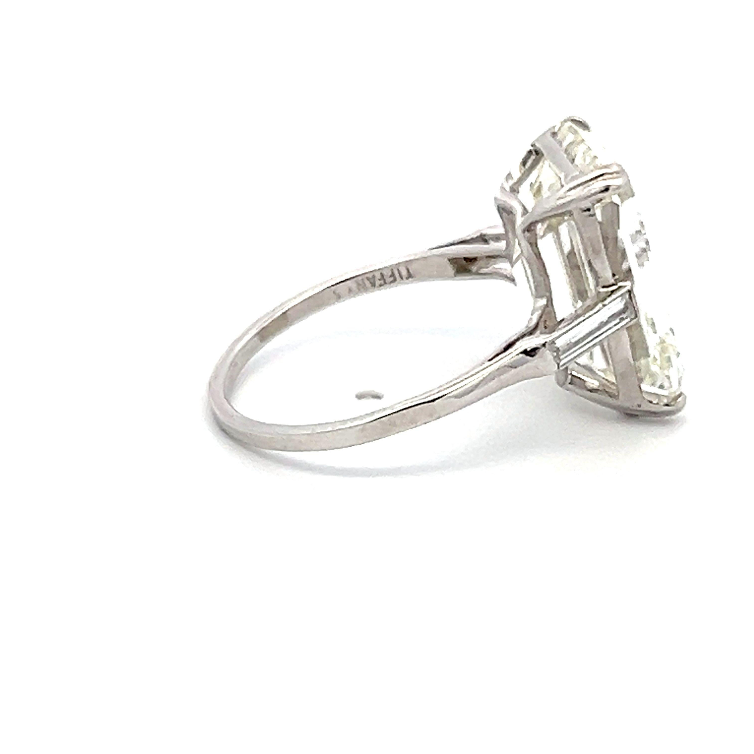 10.04 Carat Emerald Cut and Baguette Shape Diamond Platinum Engagement Ring