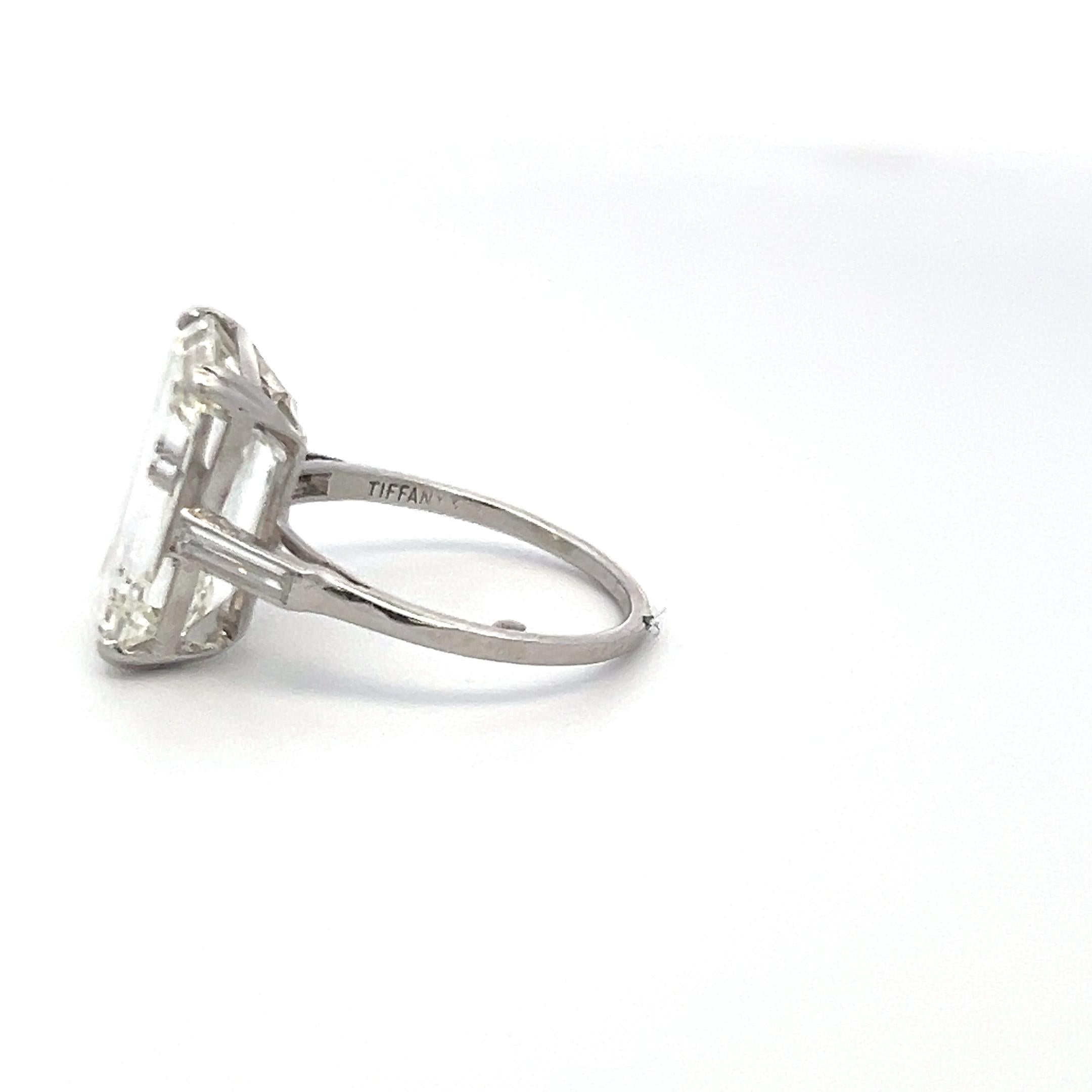 9.84 Carat Emerald Cut J VVS2 Diamond Platinum Engagement Ring