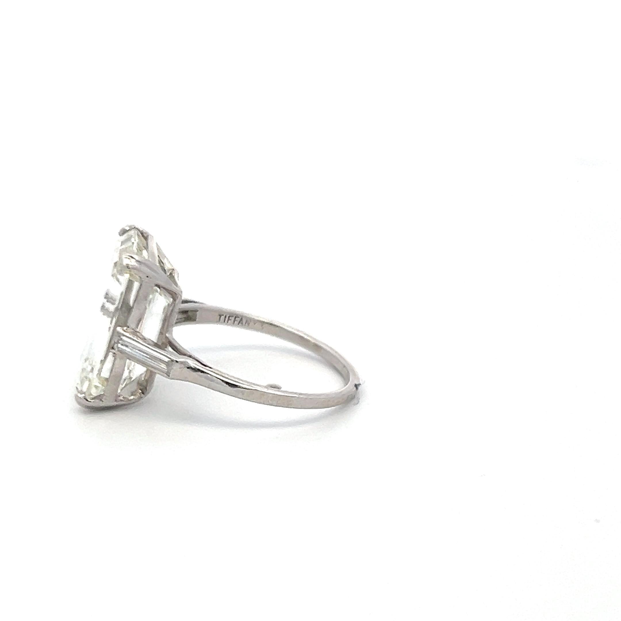 9.84 Carat Emerald Cut J VVS2 Diamond Platinum Engagement Ring