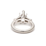 0.40 Carat Baguette Shape H SI1 Diamond Platinum Semi Mount Ring