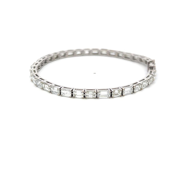 11.96ct Emerald-Cut H VS Diamond Tennis Bracelet in 18K White Gold