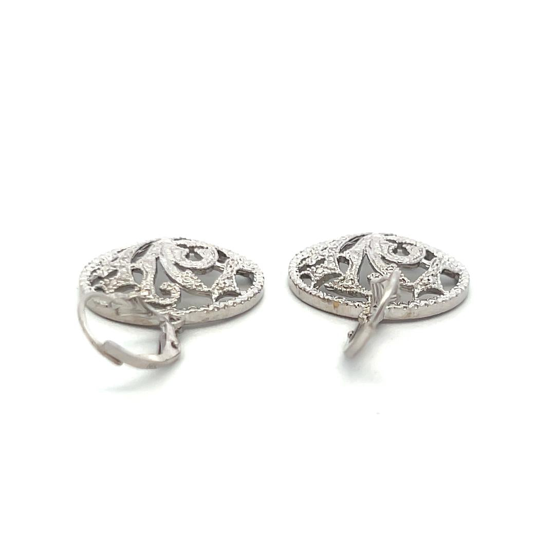 Vintage 14K White Gold Dangling Earrings 7.4 Grams 1.38*0.79*0.15IN