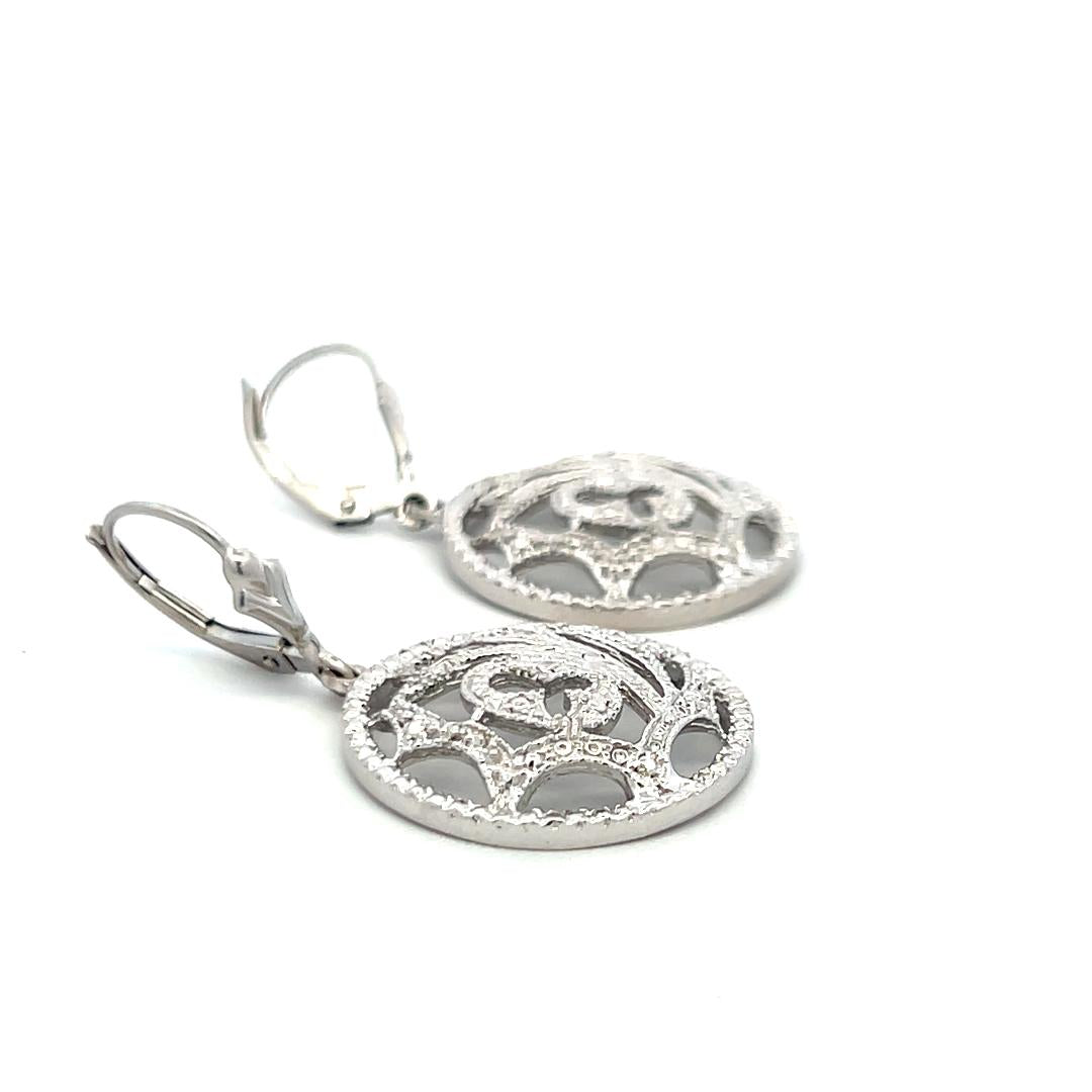 Vintage 14K White Gold Dangling Earrings 7.4 Grams 1.38*0.79*0.15IN