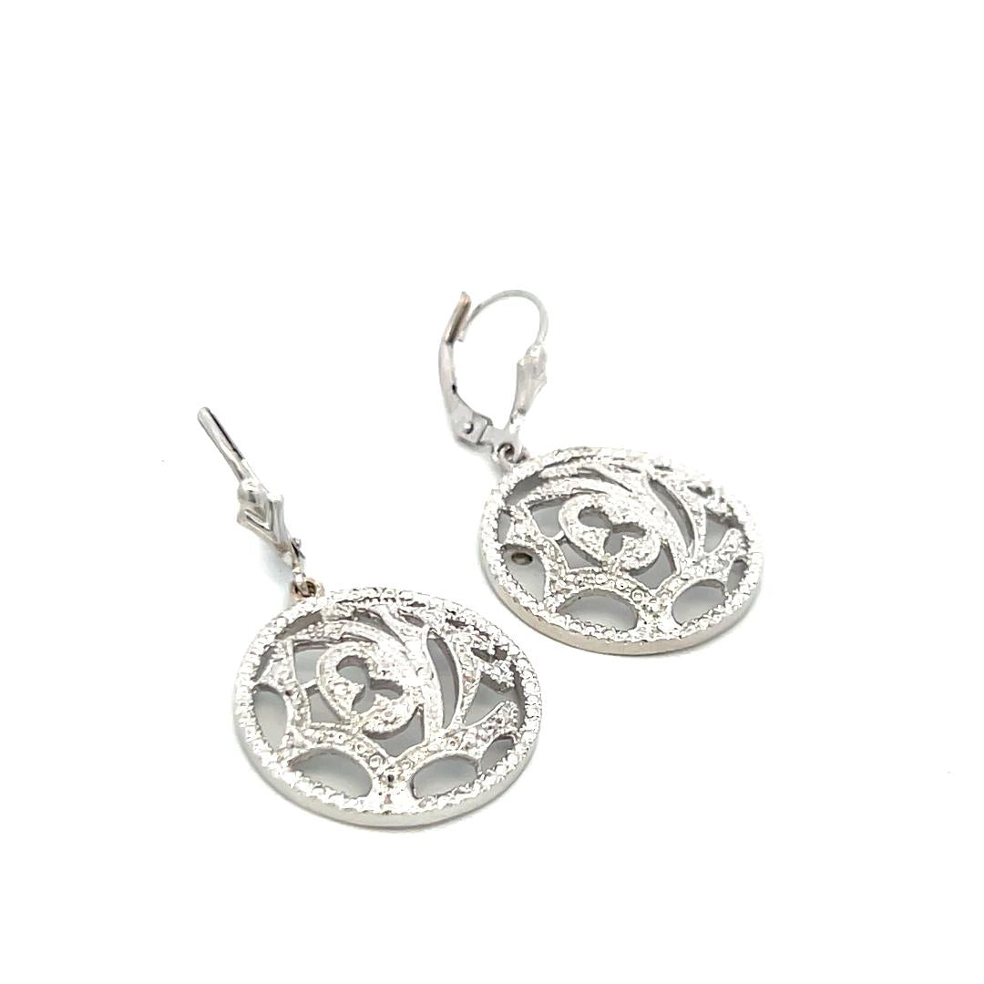 Vintage 14K White Gold Dangling Earrings 7.4 Grams 1.38*0.79*0.15IN